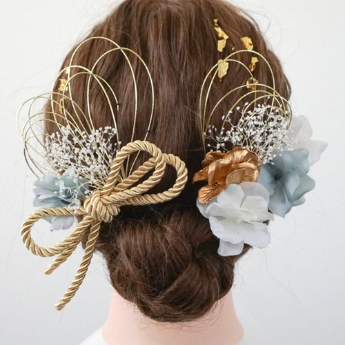 送料無料・翌日発送》髪飾り/ヘッドドレス/成人式/卒業式/結婚式/金箔