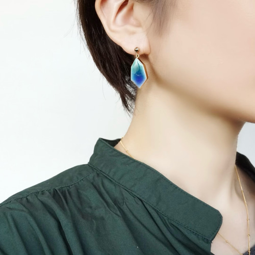 受注制作】森の結晶 〈九谷焼〉ピアス/イヤリング イヤリング
