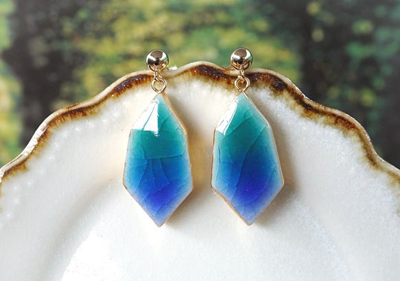 受注制作】森の結晶 〈九谷焼〉ピアス/イヤリング イヤリング