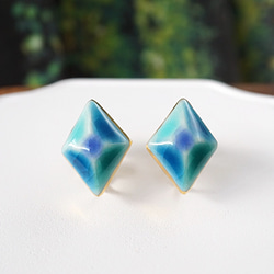 彩光の宝石 [color 夜の森]/ 〈九谷焼〉ピアス・イヤリング イヤリング