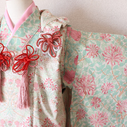 3歳　モリス　ストロベリーシーフ　本格的着物のみ 3歳着物4点セット【William Morris／いちご泥棒】 子供服