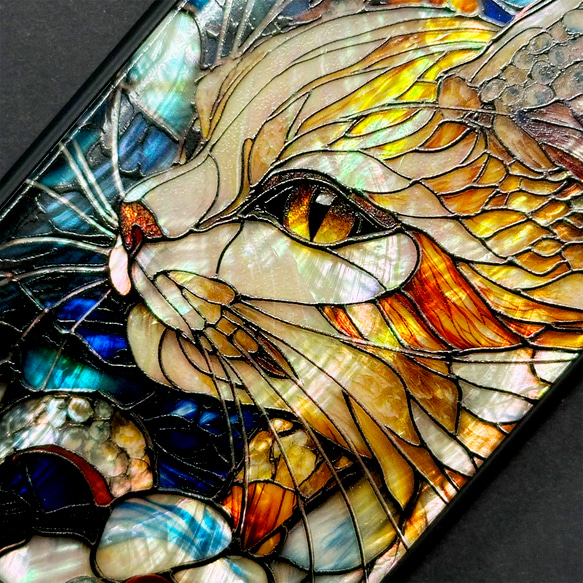 iPhone 17/16 貓咪珍珠母貝設計手機殼，個人化訂製，天然貝殼，柔軟防震，相容於所有型號，型號 052 第4張的照片