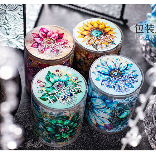 ロールシール 鮮やかな星の花 4種類各2m コラージュ 素材