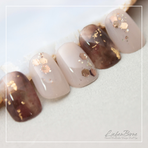 べっ甲ネイル＊brown＊Li ネイルチップ（つけ爪） LiebenBirne 通販