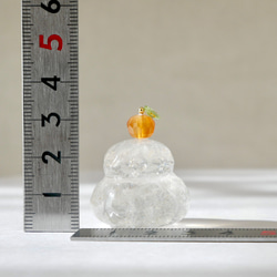 【年内発送完売】天然石の小さな鏡餅　水晶　クリスタル　カーネリアン　パール　オパール　お正月 3枚目の画像