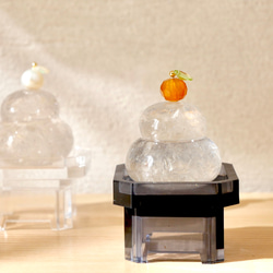 【年内発送完売】天然石の小さな鏡餅　水晶　クリスタル　カーネリアン　パール　オパール　お正月 2枚目の画像