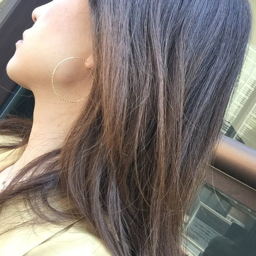 華奢・タイムレス・K18 ゴールド フープピアス ピアス（フープ
