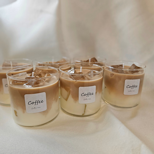 カフェラテキャンドル コーヒー の香り ソイキャンドル ハンドメイド 焚き火 カフェラテキャンドル 挽きたてコーヒーの香り キャンドル