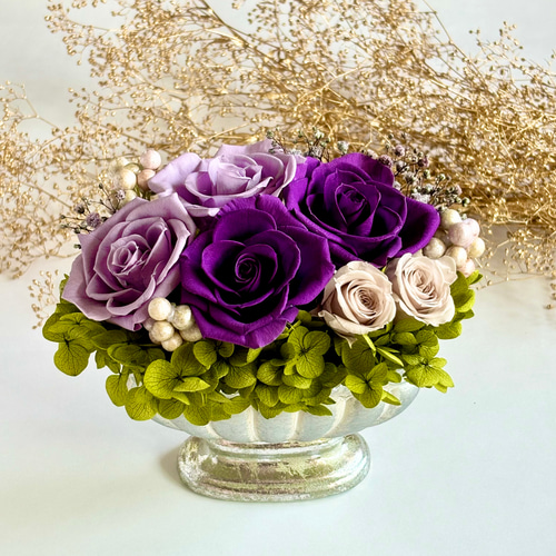 母の日【濃紺のプリザーブドフラワーアレンジメント】 母の日【濃紺のプリザーブドフラワーアレンジメント