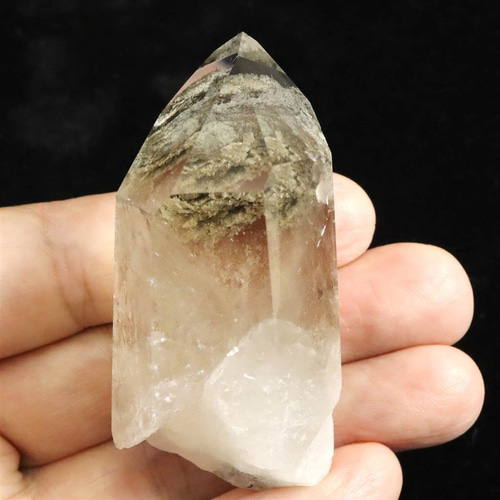 ガーデンクォーツ 庭園煙水晶 61mmポイント原石 磨き 59.2g #14160