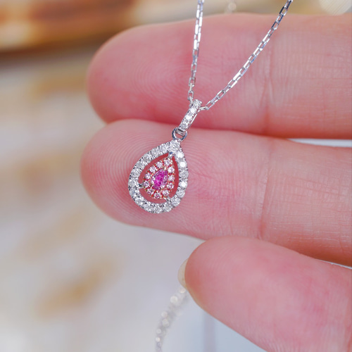 連休セール　ピンクダイヤモンド　ダイヤモンドペンダント ネックレス ピンクダイヤモンド付きペンダントk18 ネックレス・ペンダント パール