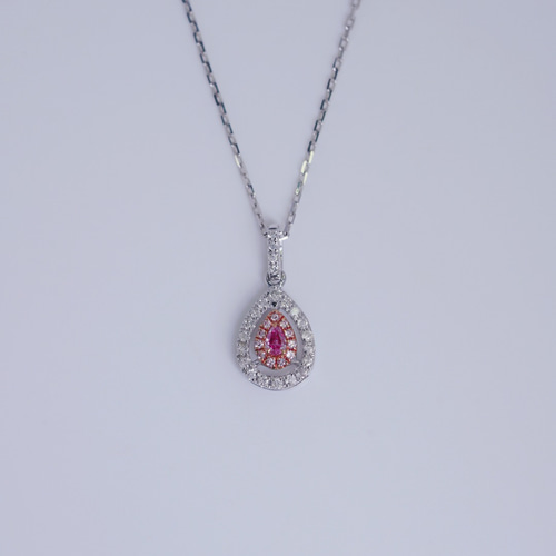 ピンクダイヤモンド付きペンダントk18 ネックレス・ペンダント パール