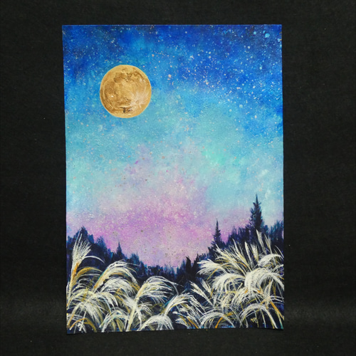 油絵 油彩 油彩画 絵画【星空の満月】 絵画 HR 通販 18221795