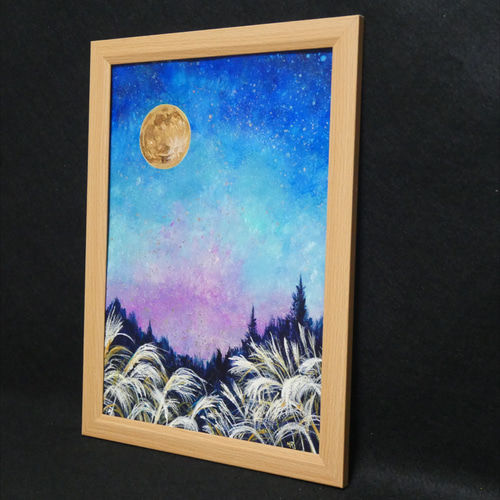 油絵 油彩 油彩画 絵 絵画【青のお月見】｜Yahoo!フリマ（旧