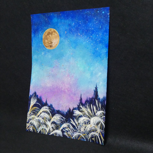 油絵 油彩 油彩画 絵画【星空の満月】 絵画 HR 通販 18221795