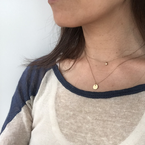 10金・18金・ラウンド・槌目・チャームネックレス ネックレス