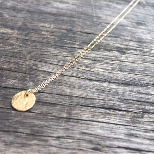 10金・18金・ラウンド・槌目・チャームネックレス ネックレス