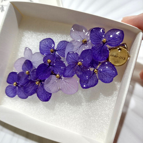 紫陽花 ベビーヘアクリップ ヘアピン ヘアゴム ヘアアクセサリー 髪飾り 花 紫陽花のベビーヘアアクセサリーセットꕤ 赤ちゃん 髪飾り