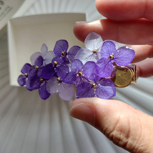 紫陽花 ベビーヘアクリップ ヘアピン ヘアゴム ヘアアクセサリー 髪飾り 花 紫陽花のベビーヘアアクセサリーセットꕤ 赤ちゃん 髪飾り