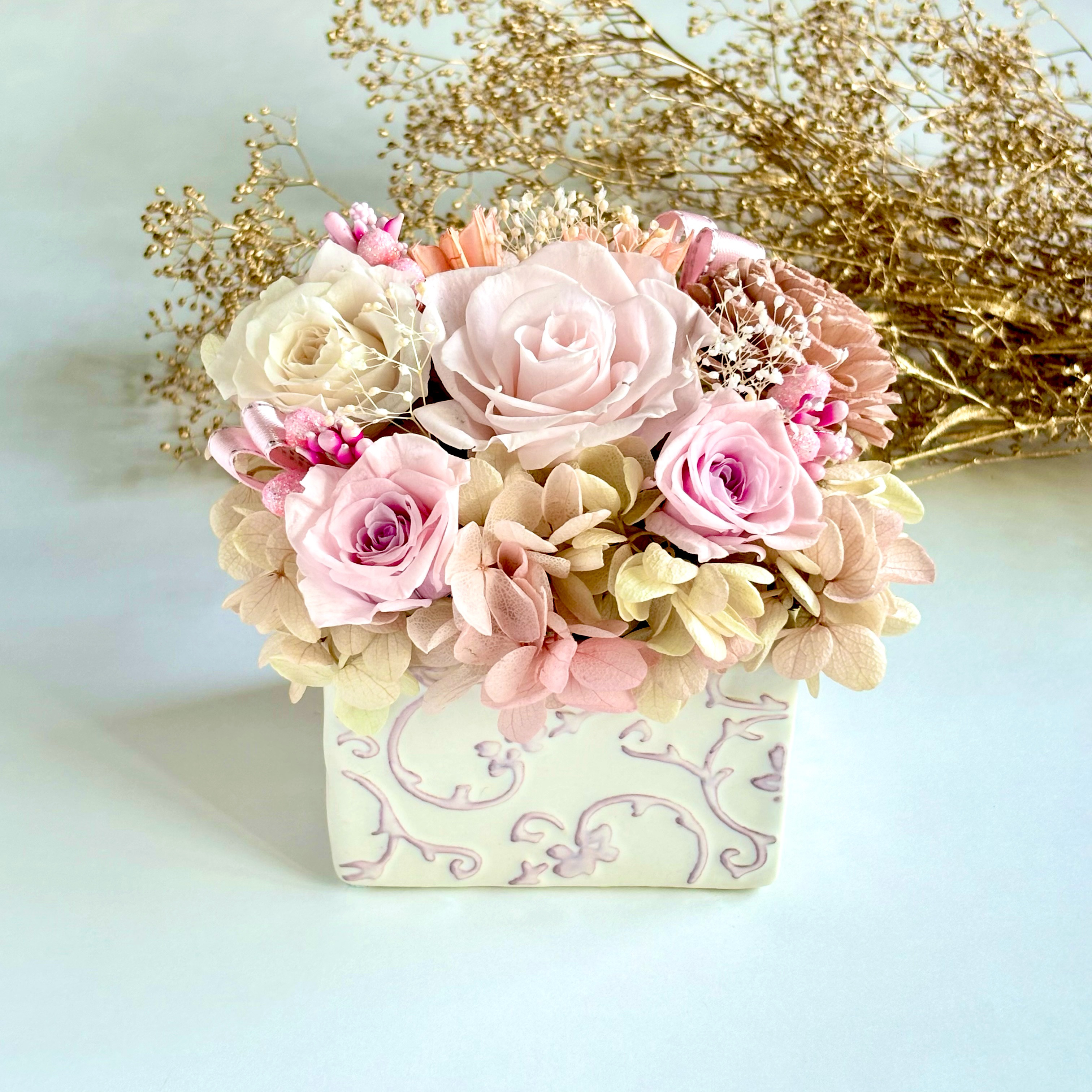 プリザーブドフラワーアレンジメント　お誕生日 長寿祝い 母の日 新築祝い 退職 結婚 出産 還暦 お祝い　敬老の日