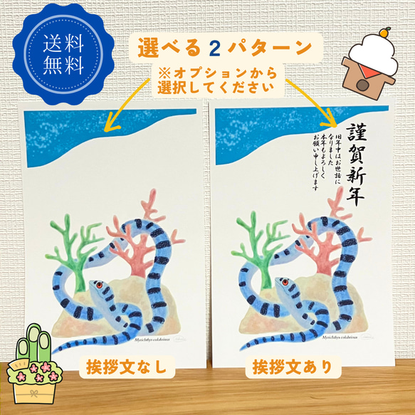 NYC09 50枚 かわいいヘビのデザイン特集・年賀はがき作成 NYC09