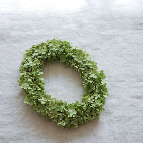 アナベルこんもり オーバルリース ドライフラワー Rside flowerwork  