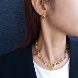 [1pcs] オール ステンレス 約32mm カラビナ ゴールド 金具 留め具 サージカルステンレス 金属アレルギー対応 10枚目の画像