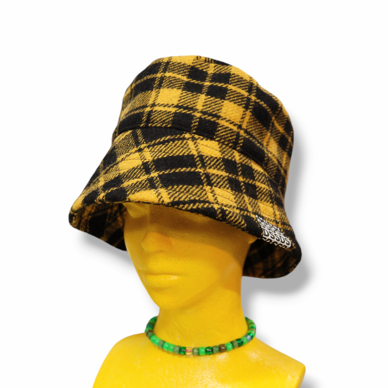 SSD　ウールタータンチェックバケットハット:イエロー