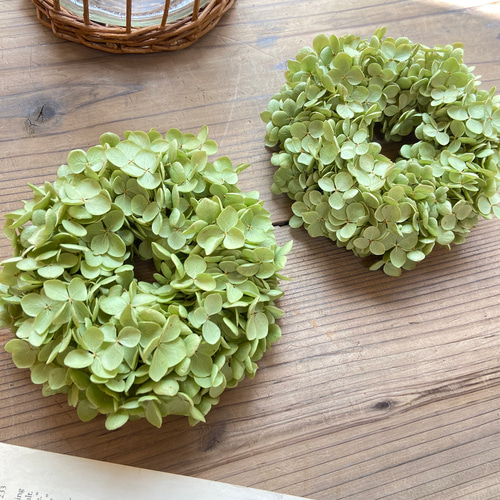 まんまるグリーンのミニアナベルリース リース acorire 通販｜Creema  