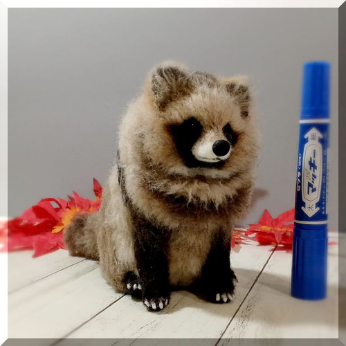 羊毛フェルト 狸 タヌキさん エゾタヌキ たぬき 狸フィギュア