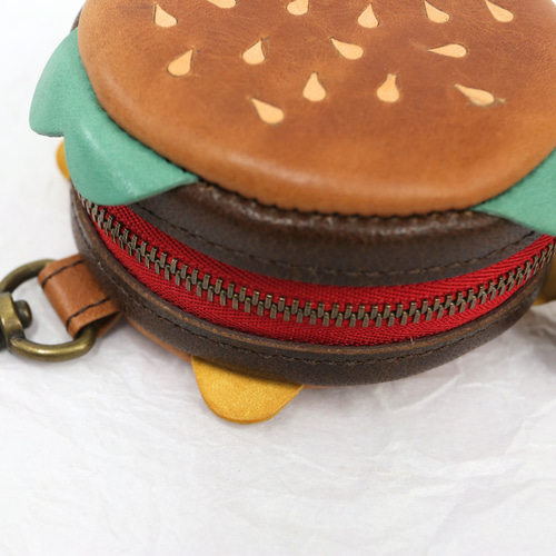 ハンバーガー 丸ミニポーチ ゴルフボール ケース チャーム プレゼント