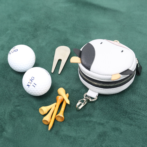 牛 ホルスタインイメージ ポーチ ゴルフボールケース チャーム