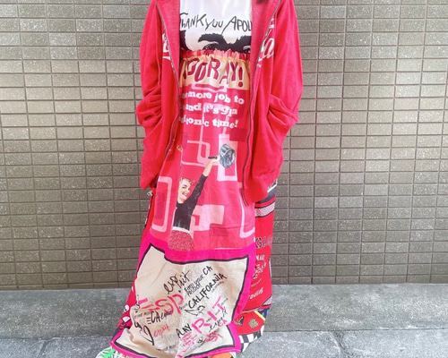 ヴィンテージデッドストック古着カラフルパッチワークロングスカート 古着 ヴィンテージ vintage スカート パッチワーク ファブリック