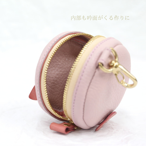 母の日 贈り物 こぶたの丸ミニポーチ 本革レザー 豚 ブタ ゴルフボール