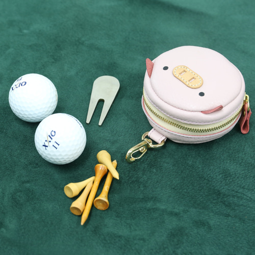 こぶた 丸ミニポーチ ピッグ 豚 ブタ ゴルフボール ケース チャーム