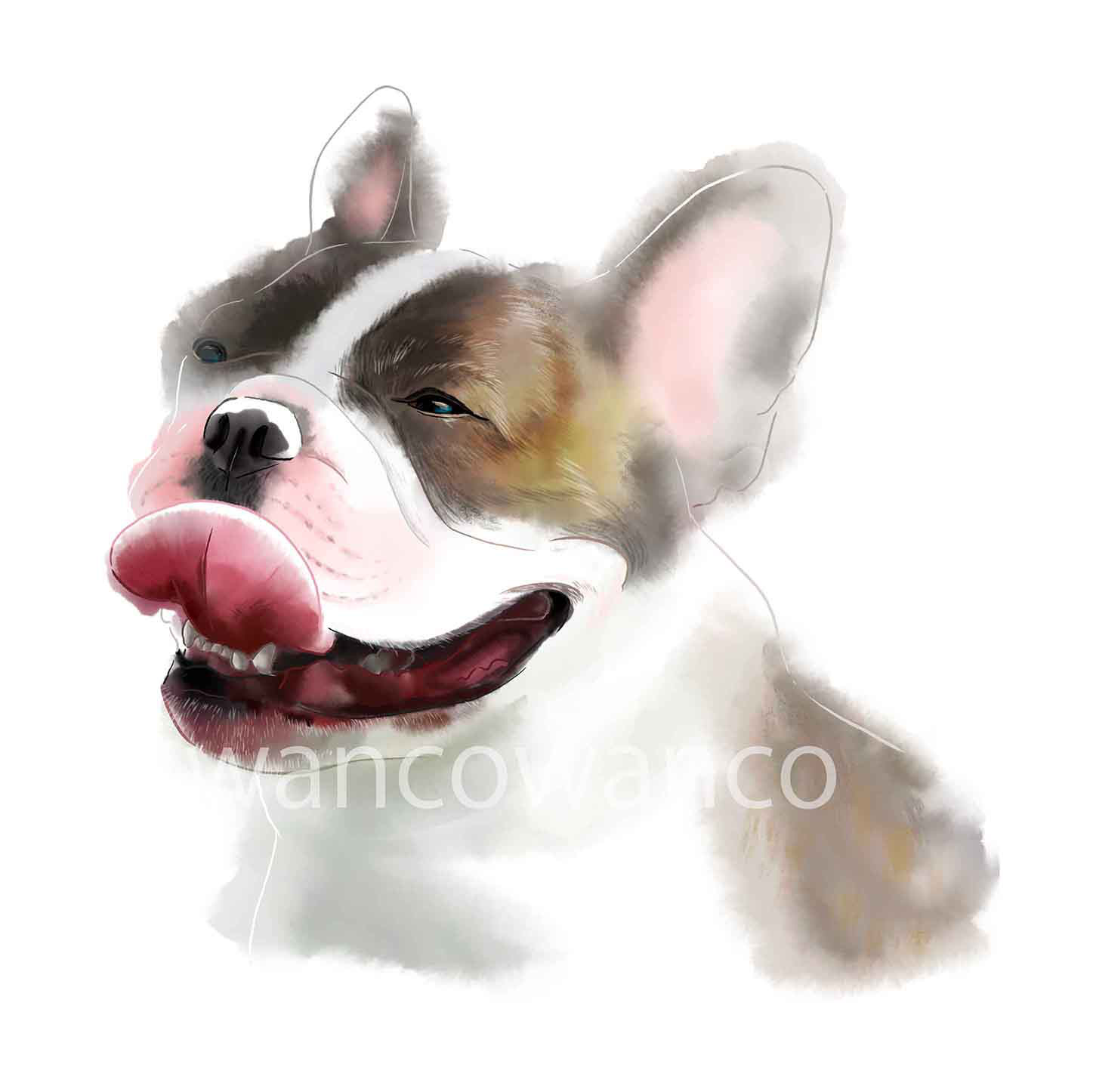 ペットイラスト似顔絵 サンプル作品 フレンチブルドッグ 肖像画