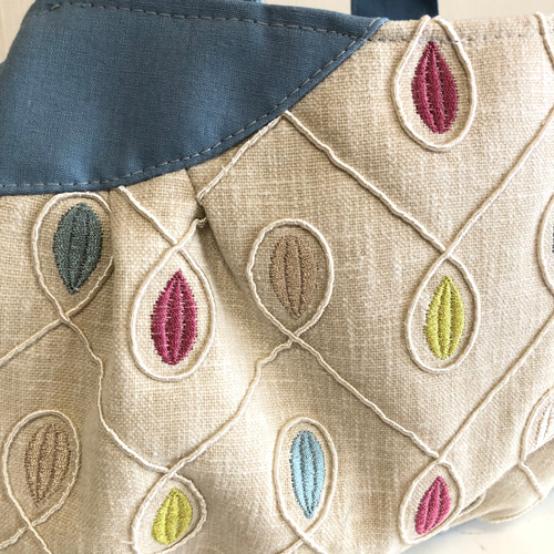 ラウンドバック インポートファブリック あおりタイプ トートバッグ  