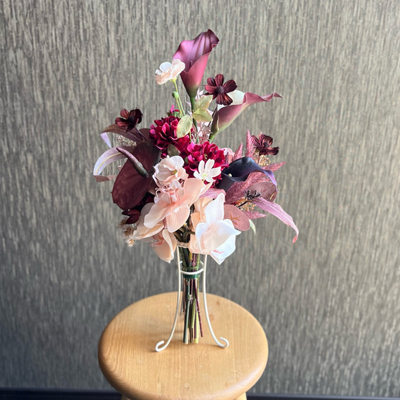 アーティシャルフラワー ボルドーピンク ブーケ 胡蝶蘭 ピンク