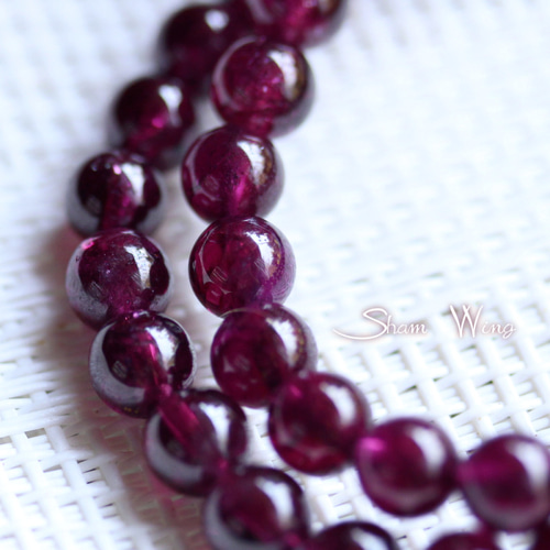 良質パープルマイカ＆ロードライトガーネットブレスレット 秋色