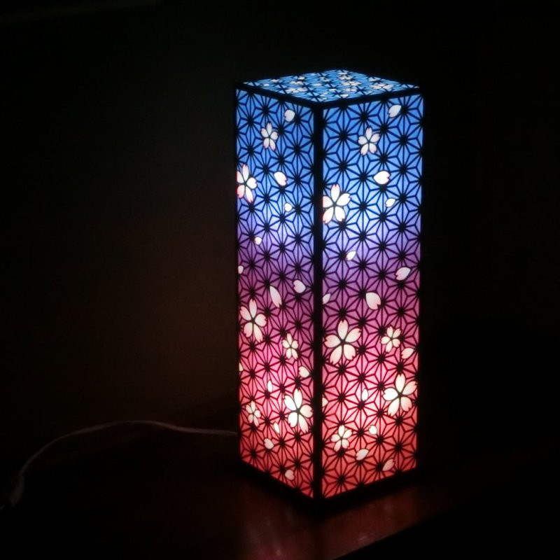 フロアスタンド　組子風桜　-紫　H45- 【全国一律送料無料】