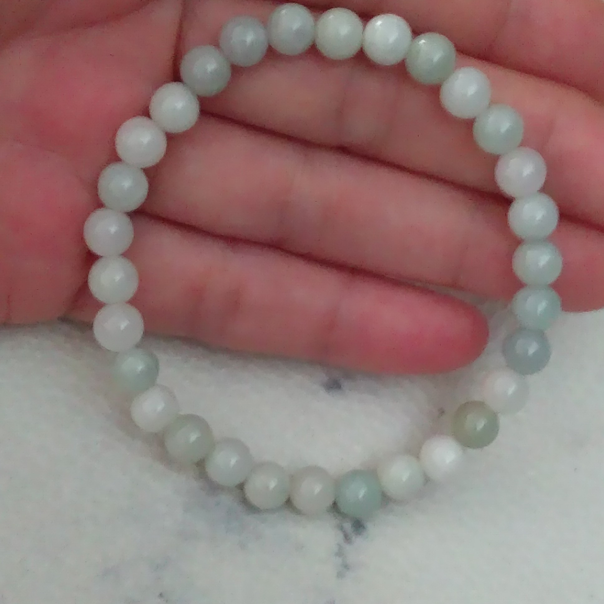 【説明必読】【送料無料】糸魚川翡翠　6mm前後　ブレスレット　希少ストーン　16cm　Mサイズ　お直し可