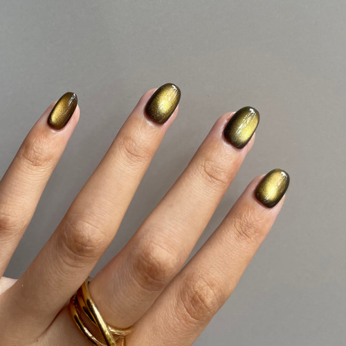 秋の月明かり イエローグリーンマグネットネイルチップ ネイルチップ