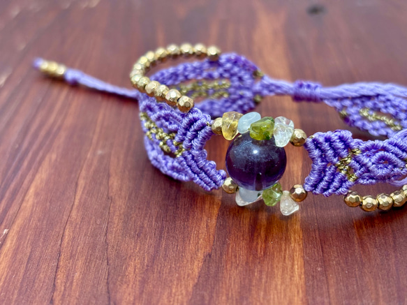 送料無料！！【受注制作】 (＃270フローライト マクラメ編み