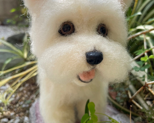 羊毛フェルト　ホワイトテリア 76f825edac847431d614c675bfba95