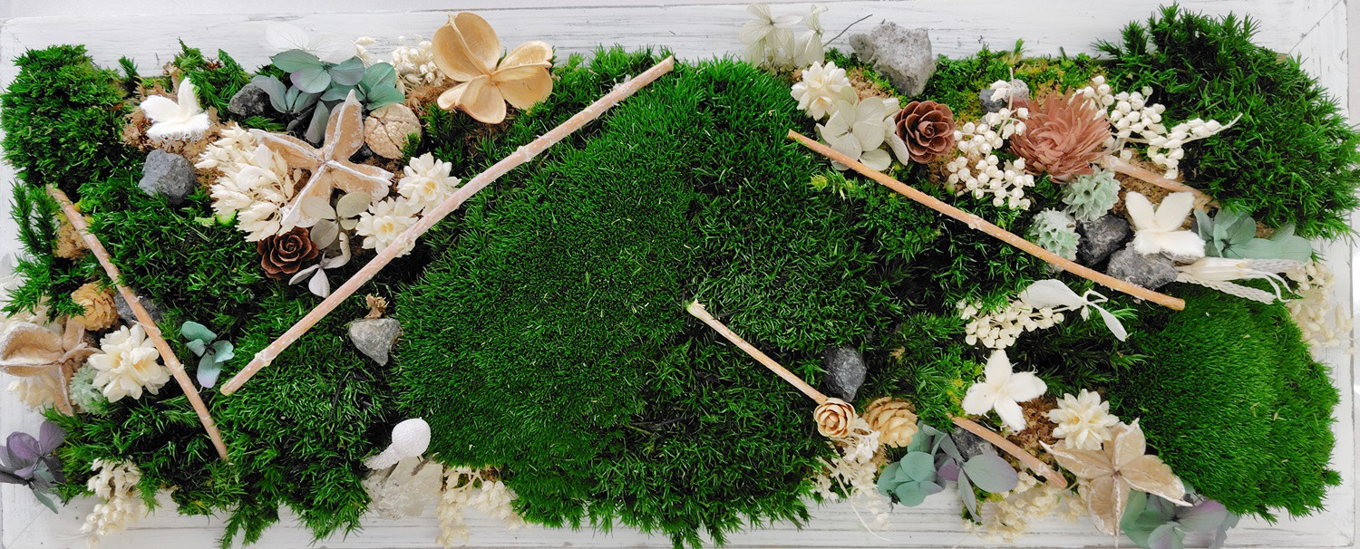 苔プリザーブドフラワー 壁掛け 置き型両用タイプ
