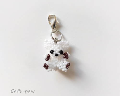 ビーズドール 特小ビーズ ちびチャーム チワワ(白)犬雑貨 犬グッズ