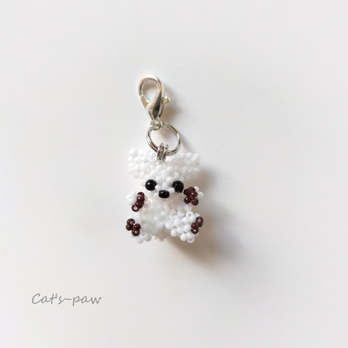 ビーズドール 特小ビーズ ちびチャーム チワワ(白)犬雑貨 犬グッズ