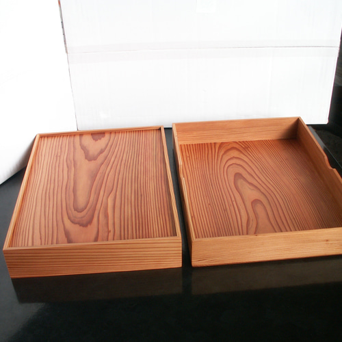 ○屋久杉 無垢 A4クリアファイルが入る文具箱 書道具箱 小物