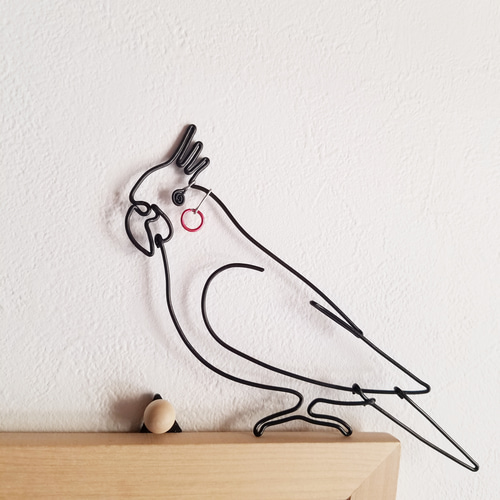 オカメインコ】ワイヤーアート ワイヤークラフト ちょこんと