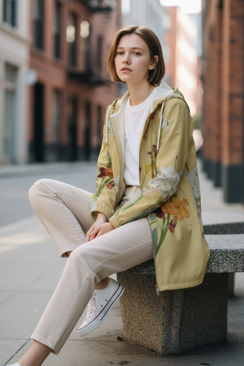 XXS ～ XXL花菖蒲防水ジャケット（レインコート）